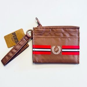 🤎Victoria’s Secret PINK Cardholder Zip Wristlet Strap Keychain / Carmel